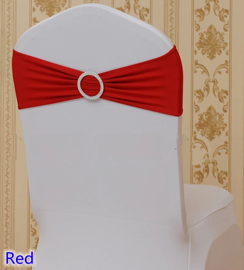 Красный цвет на искусственном поясе с круглыми пряжками для чехлов стульев
