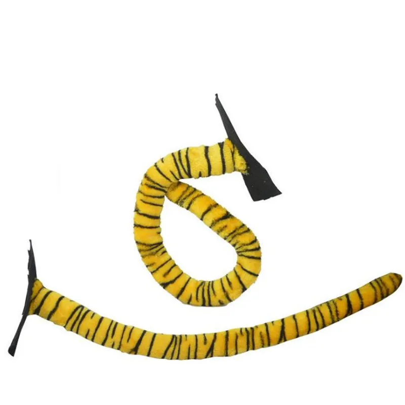 Белый тигр Черный кот Зебра гепард медведь длинный хвост косплей плюшевый