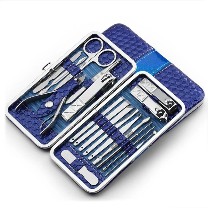 18 шт. маникюрный набор для педикюра ножниц пинцет нож клипер ушей маникюра