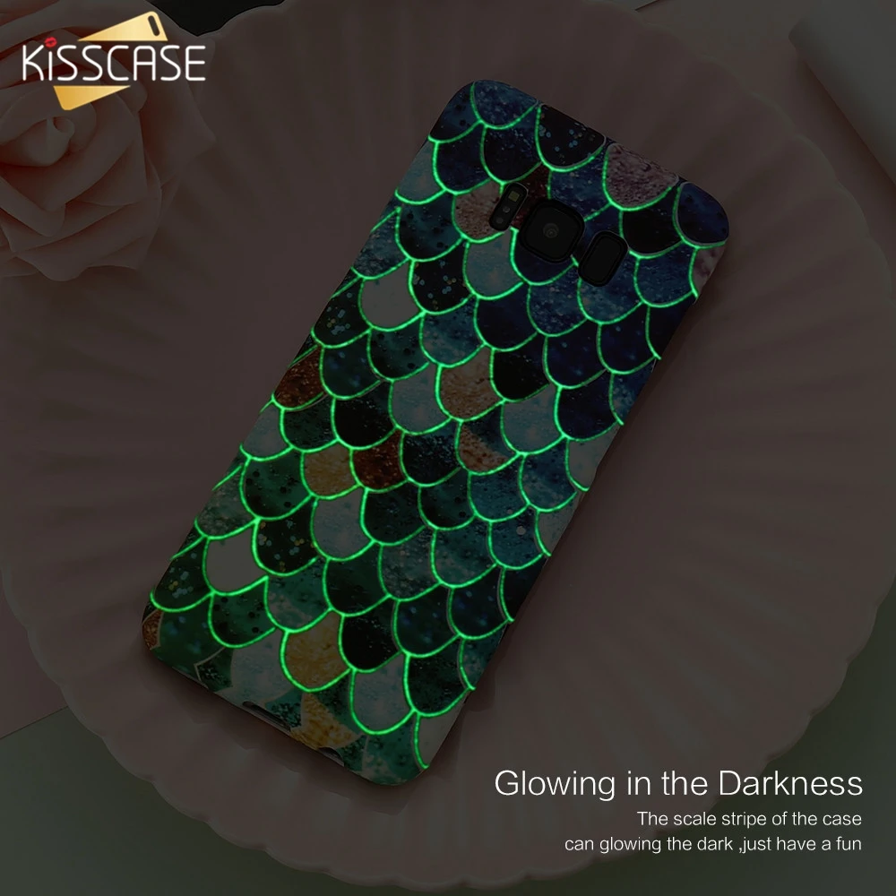 KISSCASE светящийся чехол для Samsung Galaxy Note 10 8 9 S9 S8 Plus Жесткий ПК цветной S7 A5 2017 Edge