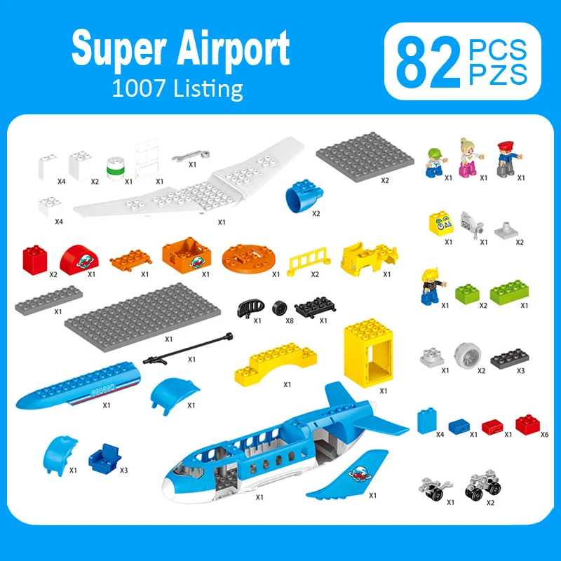 Sytopia самолет аэропорт блоки мини город детей здание большой размер Обучающие