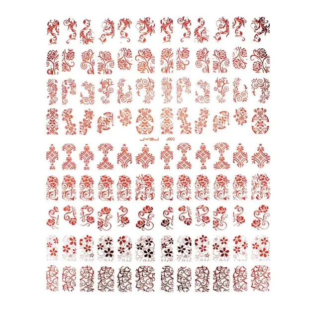 red 108 шт. 3D цветок ногтей Книги по искусству Наклейки надписи штамповка украшения DIY инструмент etiqueta engomada дель clavo ногтей наклейки украшения Лидер продаж - Цвет: red