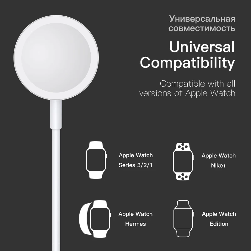 Беспроводной Зарядное устройство для наручных часов Apple watch 1/2/3/4 USB быстрой