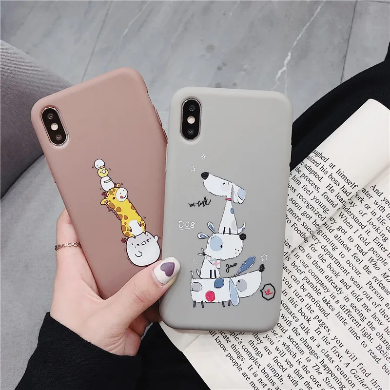 Funny Cartoon Phone Case for iPhone X XS Max XR 7 8 Plus 6s Cute Cat Tom Cover iphone 6 s Soft Silicone Candy Color |