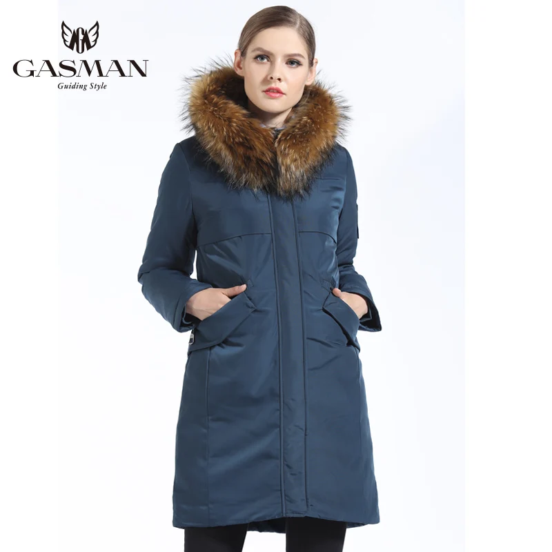 GASMAN 2018 Длинный Зимний Женский Пуховик Длинная Теплая Зимняя Женская Куртка с