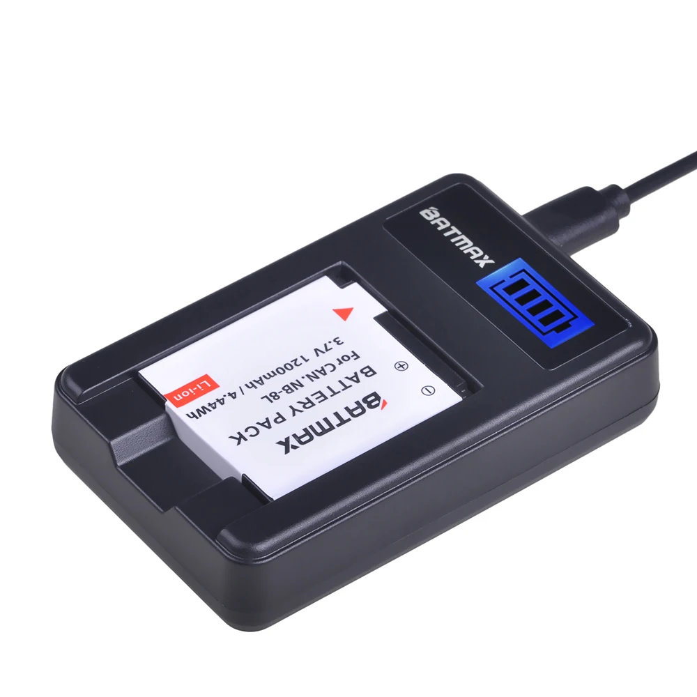 Аккумулятор для фотоаппарата 2 шт 1200 мАч NB 8L NB8L + зарядное устройство USB с ЖК