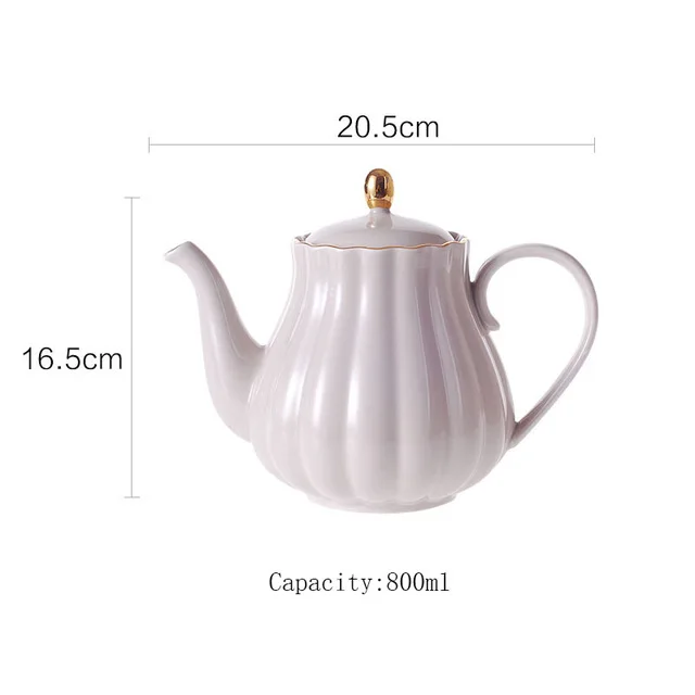 08 Brief British Bone China тыква в полоску керамическая посуда кофейная чашка кружка с молочным чайником ложка для блюдца Позолоченный Комплект полок набор - Цвет: 08