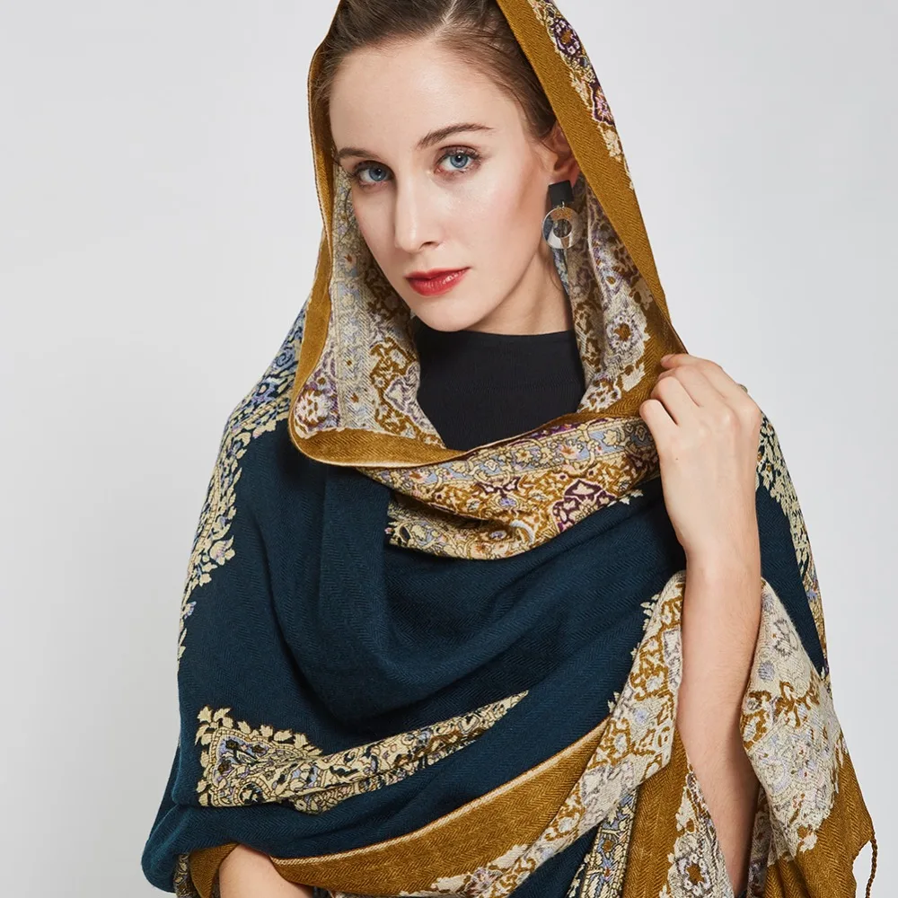 Модные шарфы и шали Женский брендовый шарф пашмины палантины кашемировый
