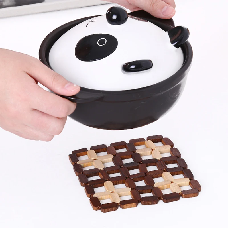 Крутой инструмент защита поверхности квадратная бамбуковая миска коврики для