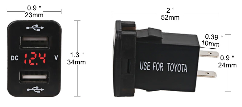 Urbanroad двойной USB Автомобильное зарядное устройство розетка вольтметр 4.2A 12V 24V для