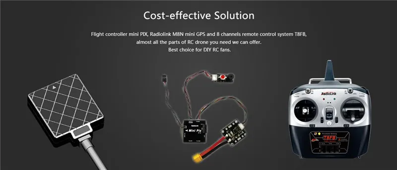 Radiolink Mini PIX F4 Контроллер полета MPU6500 w/TS100 M8N gps UBX-M8030 для радиоуправляемого дрона FPV Racing Multirotor DIY аксессуары