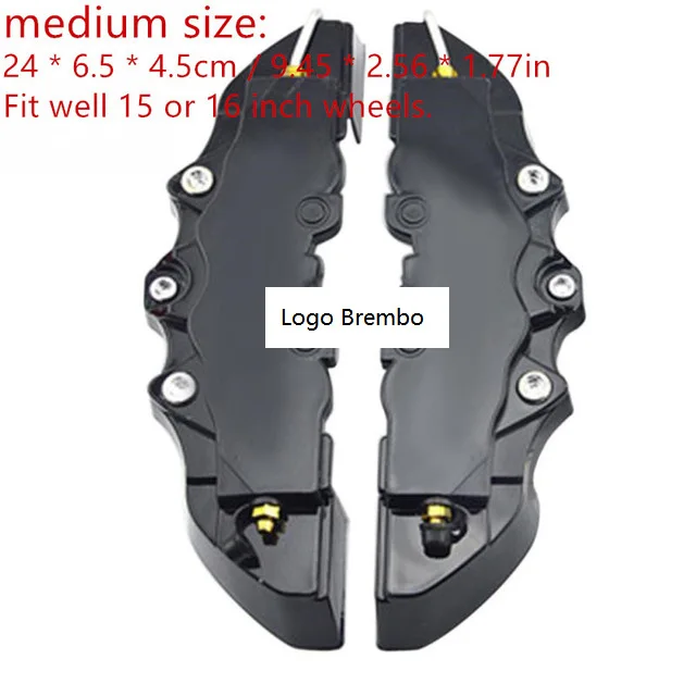black 2pcs M 4/2 шт. с красной крышкой тормозные суппорты спереди и сзади крышка универсальный дисковый Тормозной суппорт Обложки украшения сзади Штангенциркули 14-18 дюймов полное покрытие - Цвет: black 2pcs M