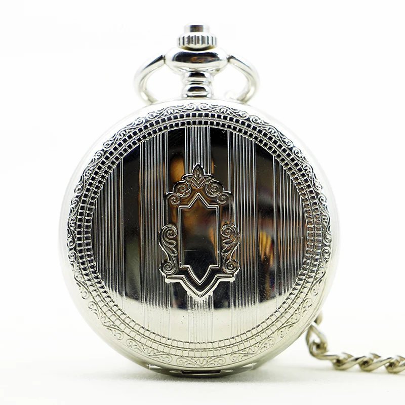 

Antique Silver Shiled Pocket Watch Mechanical Smooth Face Watches Men Women Gift
