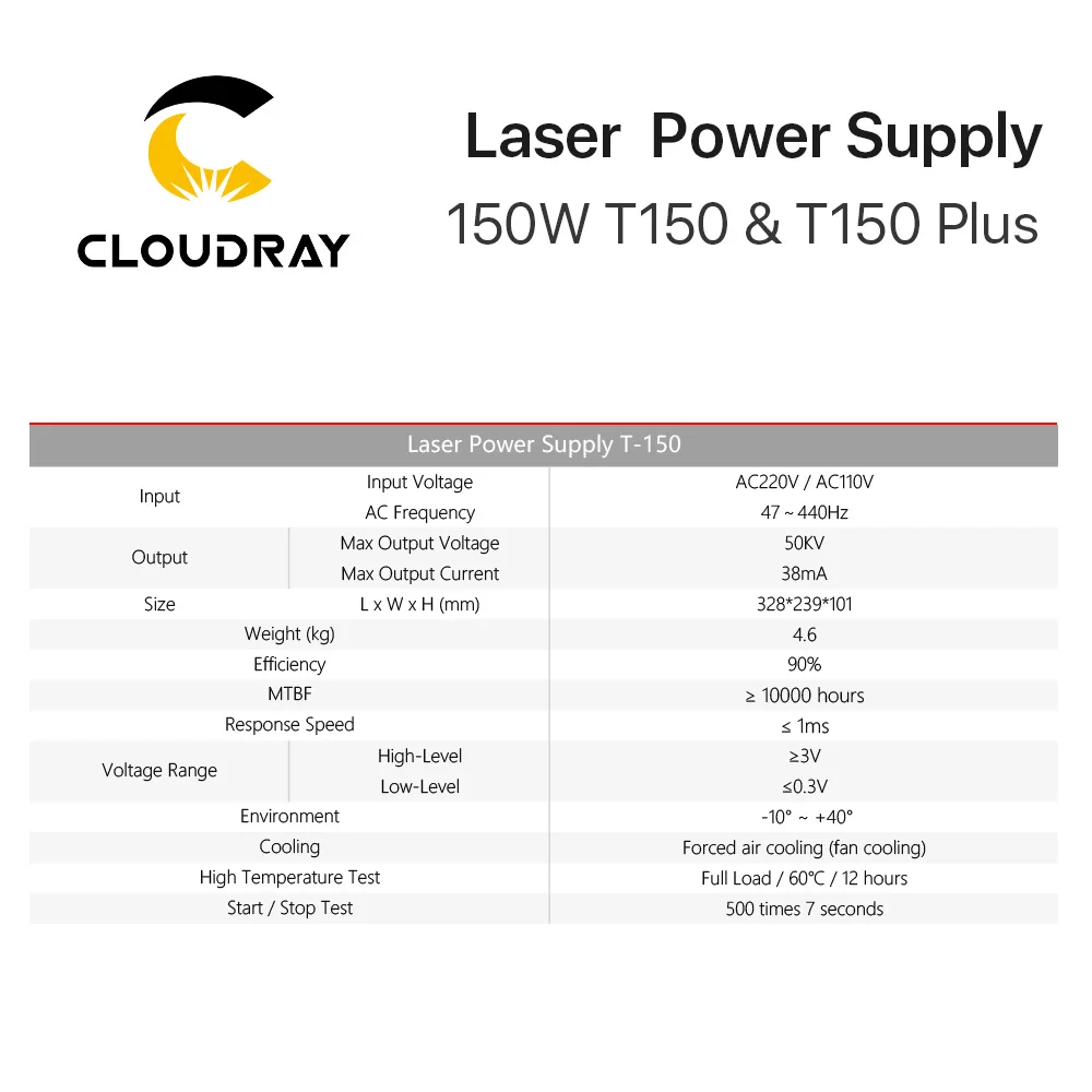 Блок питания для лазерного гравировального станка Cloudray CO2 150 Вт|supply power|machine |