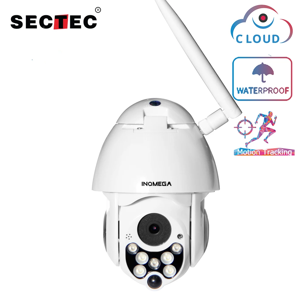SECTEC 1080P PTZ IP камера с автоматическим отслеживанием Скорости Купола WiFi