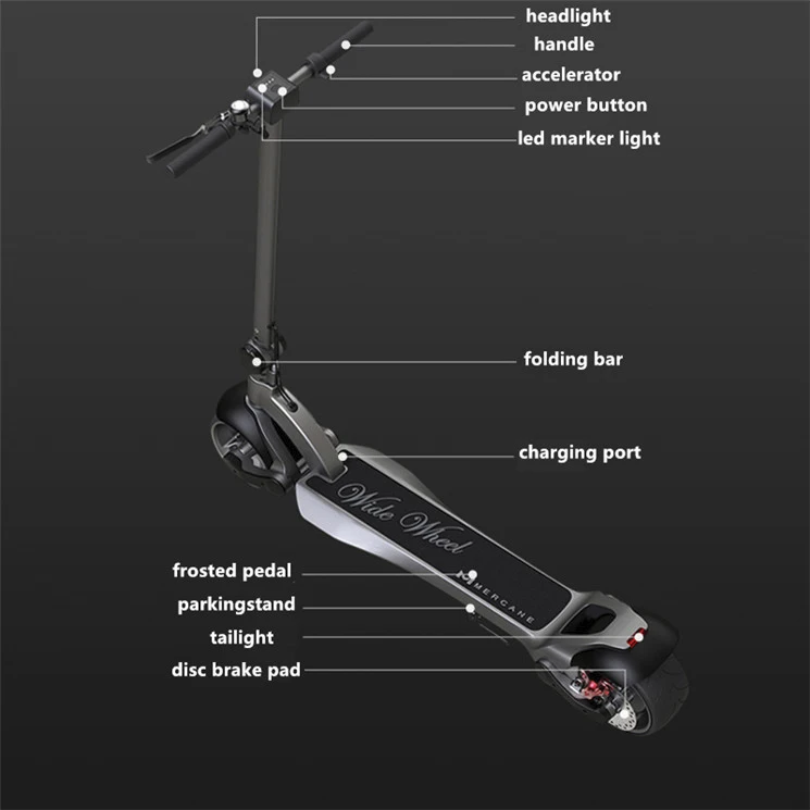 Новейший Mercane WideWheel Kickscooter умный электрический скутер складной широкий колеса 48 в 500 Вт 45 км/ч двойной мотор скейт Ховерборд