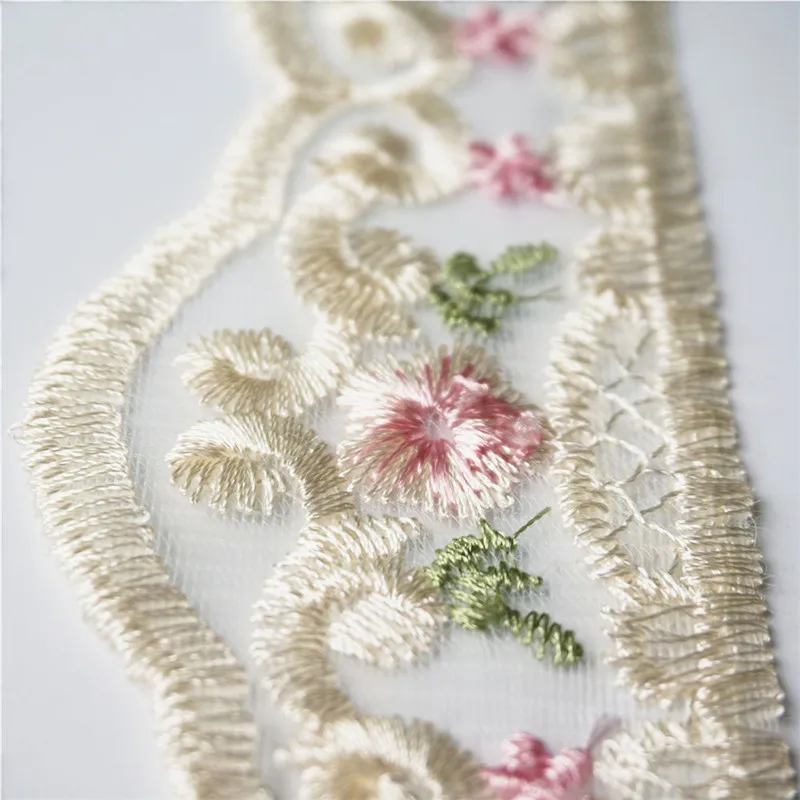 2 м 5 см вышитая кружевная отделка декорировано цветами из сетчатой ткани отрезы