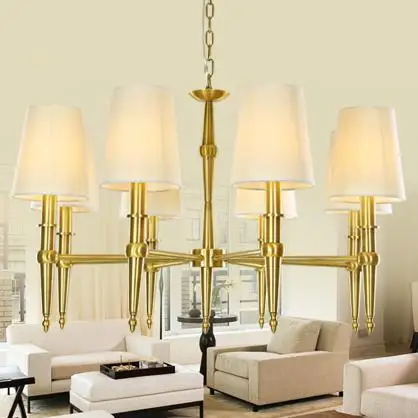 Regron минимализм люстры Светодиодные лампы медь золото люстра лампада арт деко