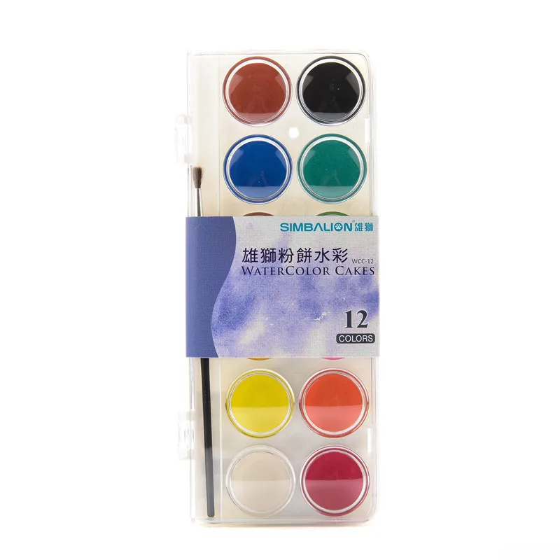 SIMBALION Transparent solid watercolor paint 12 color /16 /28 /36 set powder | Канцтовары для офиса и дома