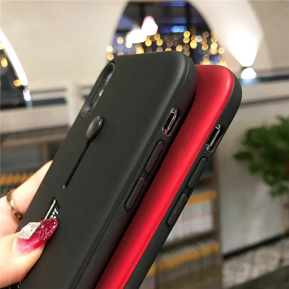 Для iPhone 7 Чехол простой сплошной цветной силикон кольцо чехол для X XS MAX XR 6 6s 8 плюс