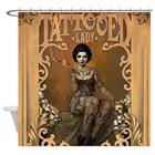 Занавеска для душа из замечательной ткани с изображением татуировок