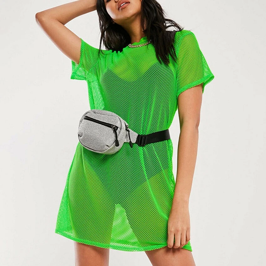 Женское прозрачное Сетчатое платье Swag летнее Прозрачное футболка в уличном