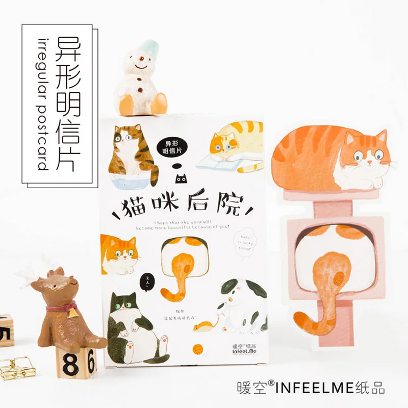 30 шт./лот Новинка гетероморфизм Милая ленивая кошка открытка поздравительная