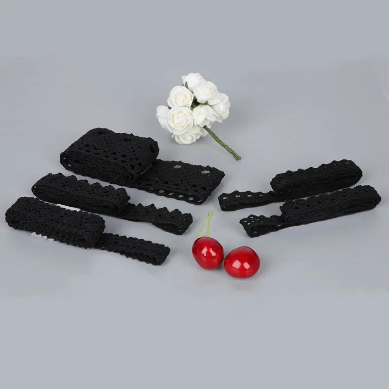 5yards/lot 10mm Black Lace Fabric Trim Ribbon DIY Garment Hair Accessories Embroidered | Дом и сад