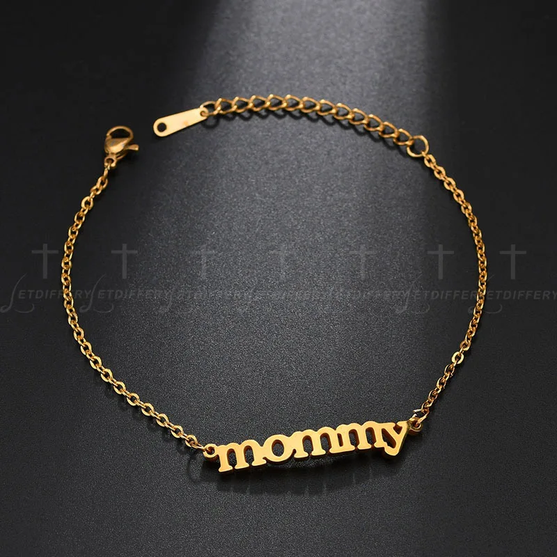 Браслет из нержавеющей стали с надписью Love Mommy|Цепочки и браслеты| |