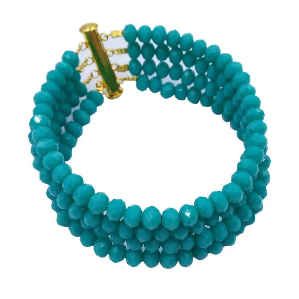 Модный Африканский комплект ювелирных изделий цвет морской волны кристалл бисер