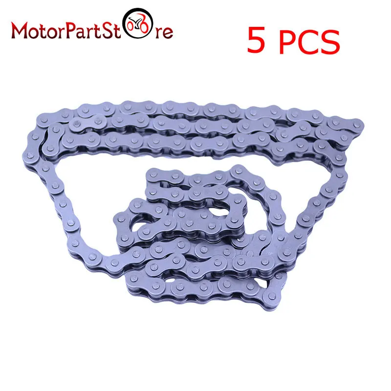 Серебристый Лот из 5 415 цепи для 49cc 60cc 66cc 80cc 2 тактный мопед мотоцикл@ 15 - Цвет: Серебристый