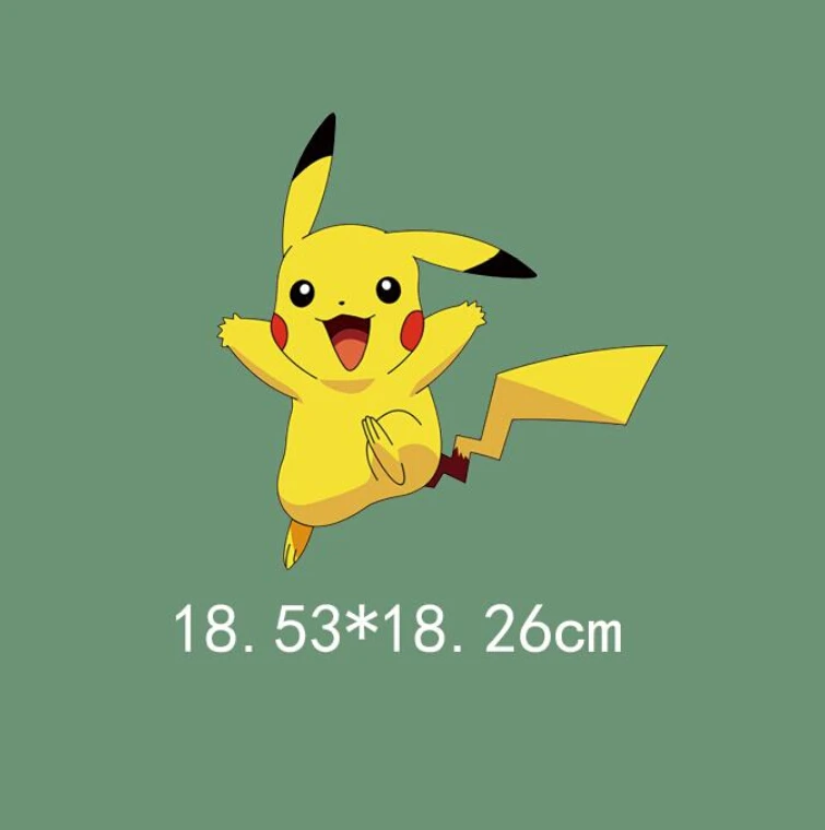 as the picture Pokemon go Милый Пикачу Железный на уровне а патчи теплопередача пирография для DIY одежды сумки украшения Печать 18*18 см - Цвет: as the picture