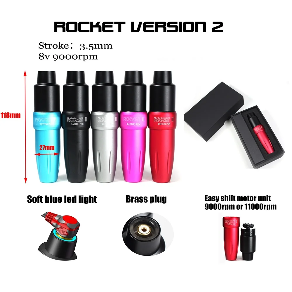 

Новое поступление! Ротационный картридж Rocket II, ручка для татуировки со светодиодной подсветкой, Космический алюминиевый Перманентный маки...