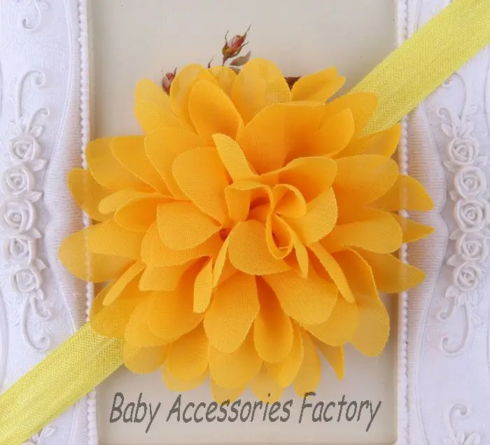(2 шт./лот) повязка на голову для девочек с 4 ''шифоновым тюлевым цветком