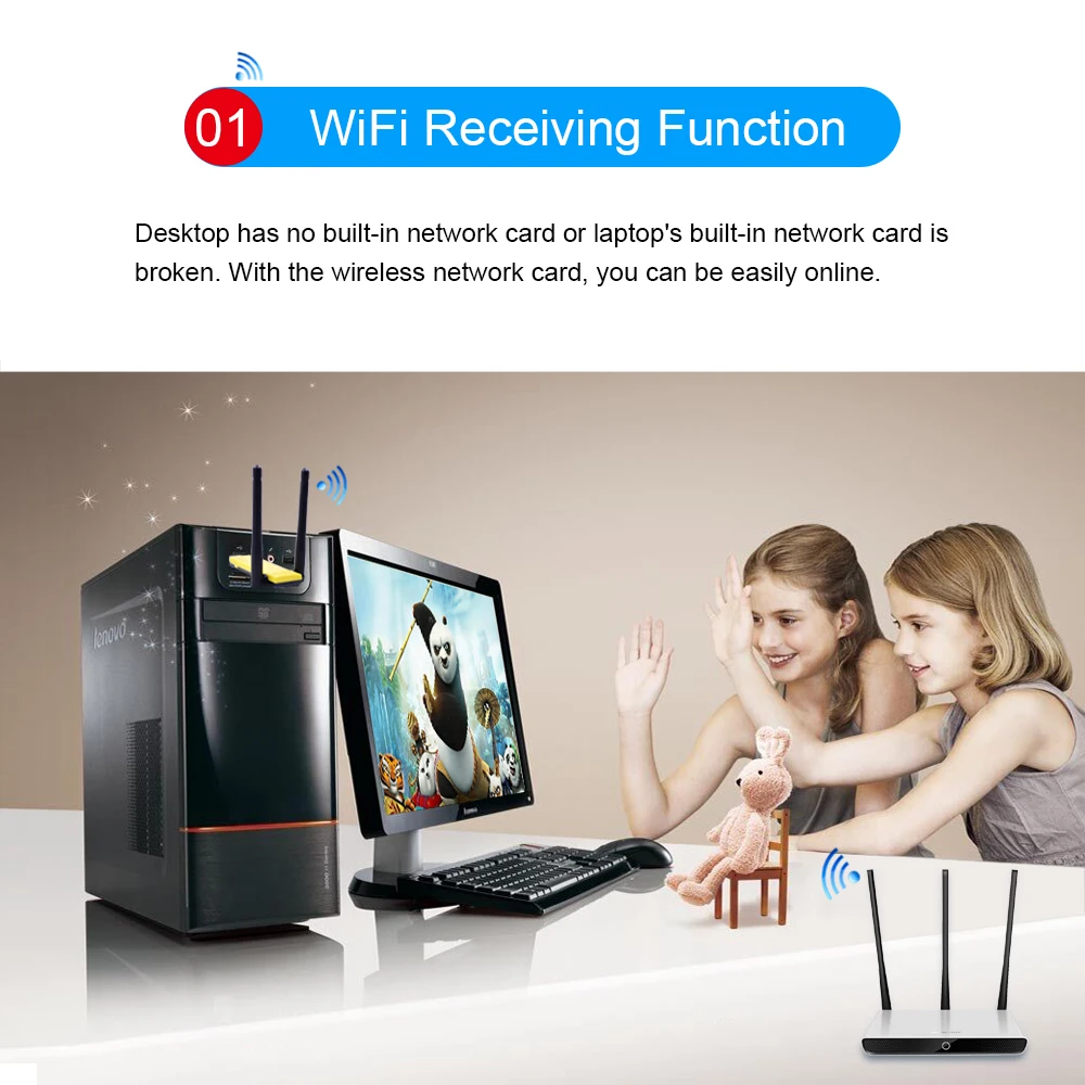 CHIPAL 5 ГГц 2,4 ГГц 1200 Мбит/с беспроводная сетевая карта Внешний USB 3,0 WiFi адаптер ПК LAN Wi-Fi приемник ключ 802.11AC для ПК