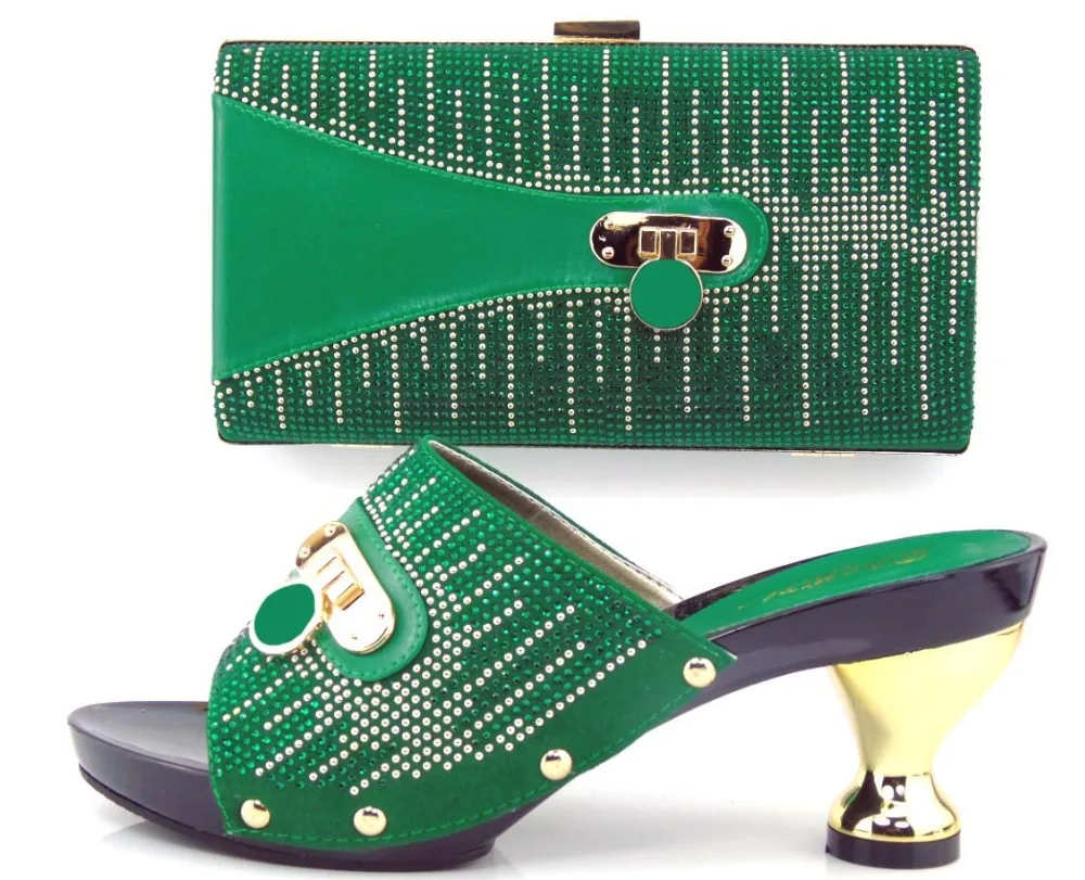 2016 Женская Мода Итальянский Соответствия Обуви И Сумки Набор С Стразами Высокое