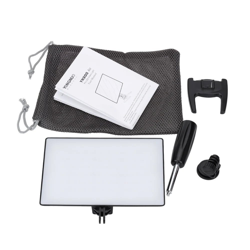 Цена YONGNUO YN300 Air YN-300 Air Pro, светодиодная лампа для видеосъемки, освещение для видеосъемки + адаптер питания переменного тока, комплект зарядного уст...