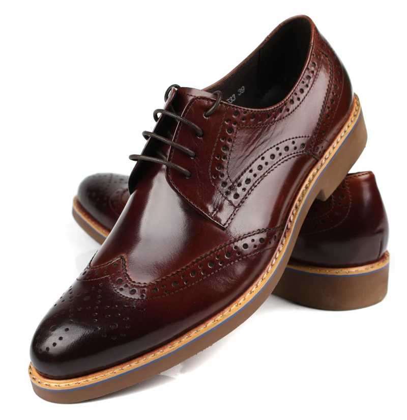 Модные модельные туфли коричневого/черного/коричневого цвета мужские деловые из