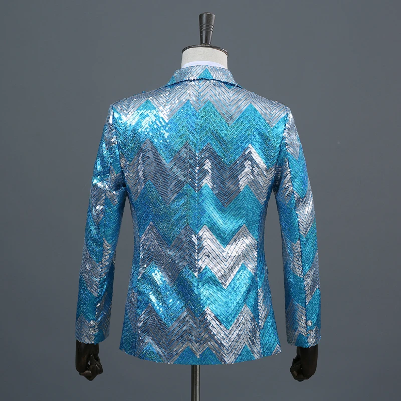 PYJTRL Новый Для мужчин градуальный синего зеленого цвета с блестками блестящие