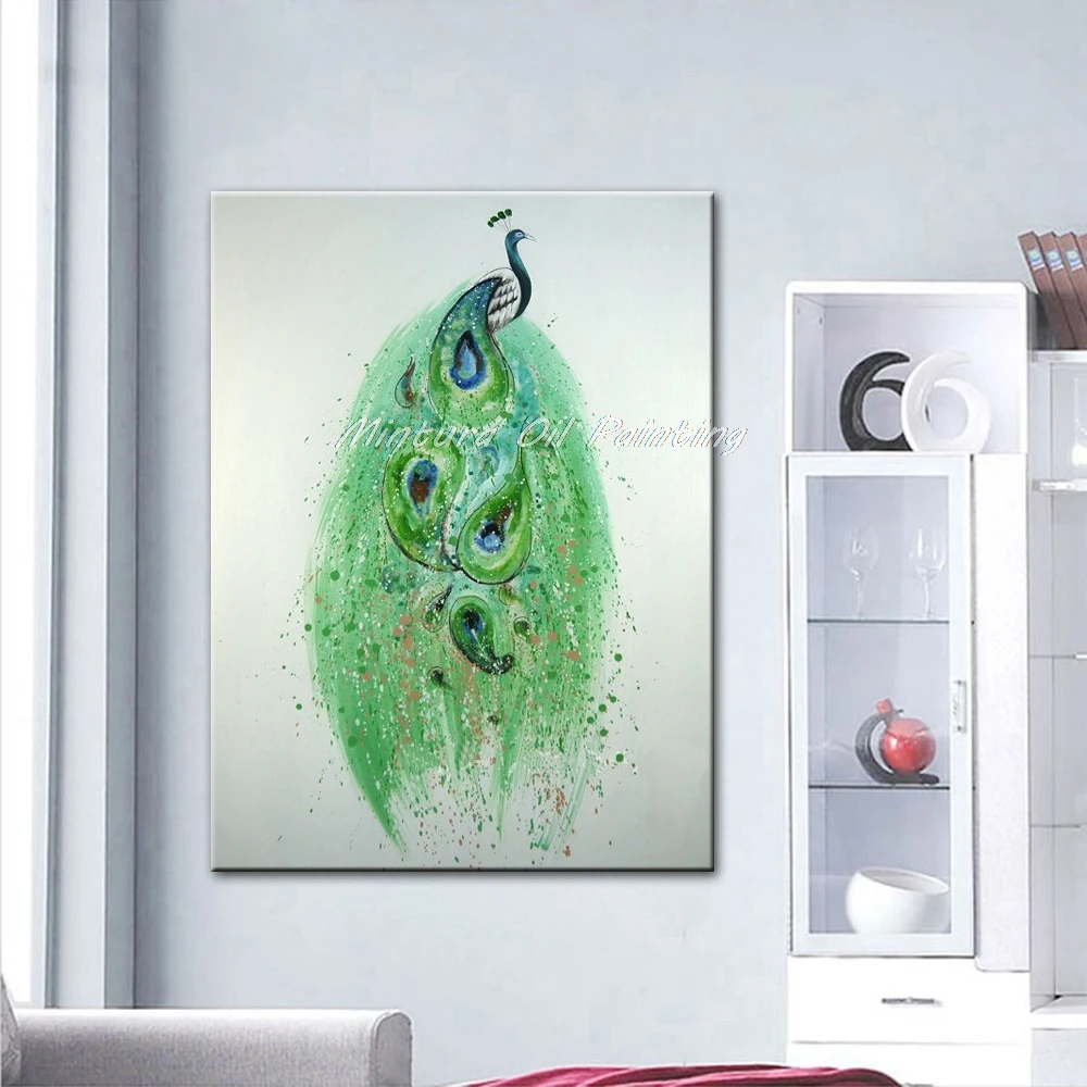 Mintura Art абстрактные картины на холсте Ручная роспись павлин картина с животными