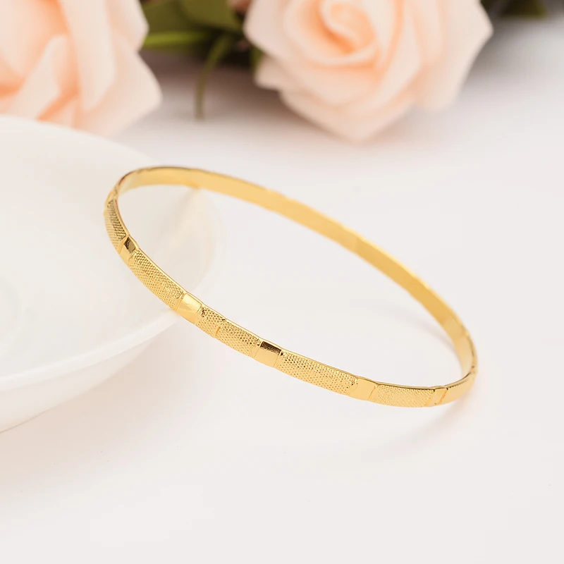 4pcs 24kGold Bangle for Women Gold Dubai Bride Wedding Ethiopian Bracelet Africa Arab Jewelry Charm gift | Украшения и аксессуары