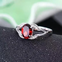 925 sterling silver rings natural garnet gemstone fine jewelry birthday for women rings new rings open rings simple style