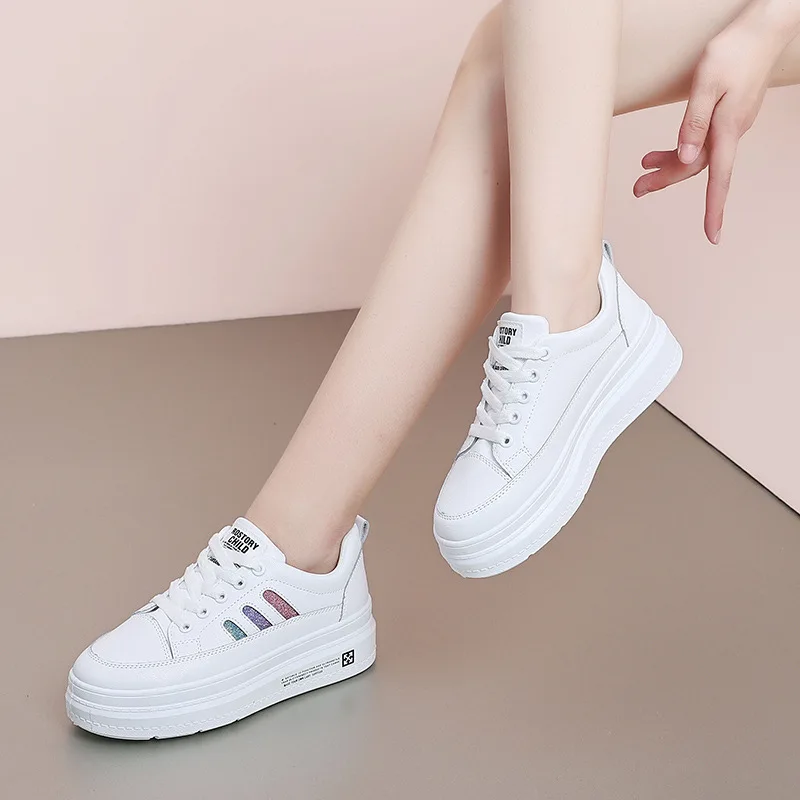 

Fashion Platform Sneakers New Autumn Women Shoes For Woman Casual Shoes Wild Platform Heels Female Leisure Women White Sneakers