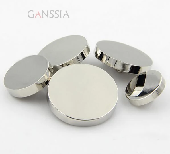 6 шт./Лот размер: 22 мм зеркальная Серебряная пуговица для пальто металлические