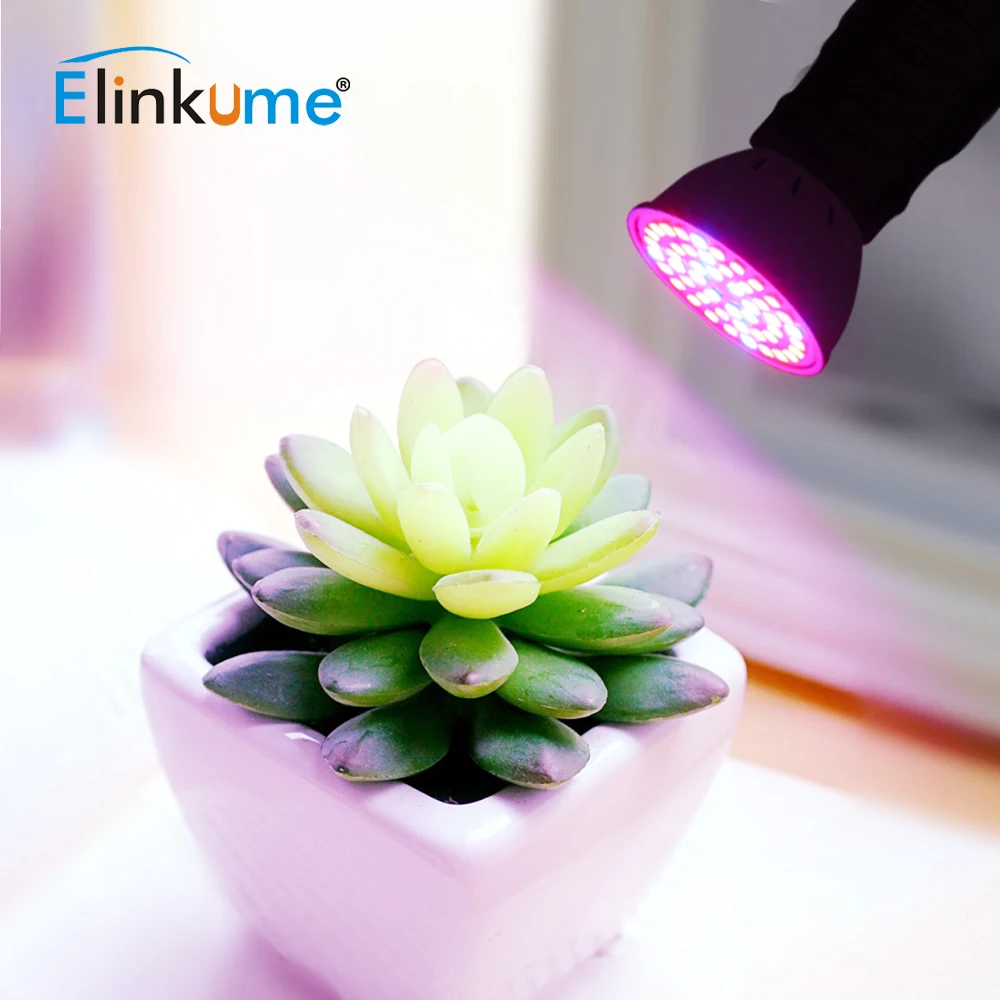 Elinkume полный спектр E27 LED Grow Light 220V 230V прожектор для быстрого роста цветочных