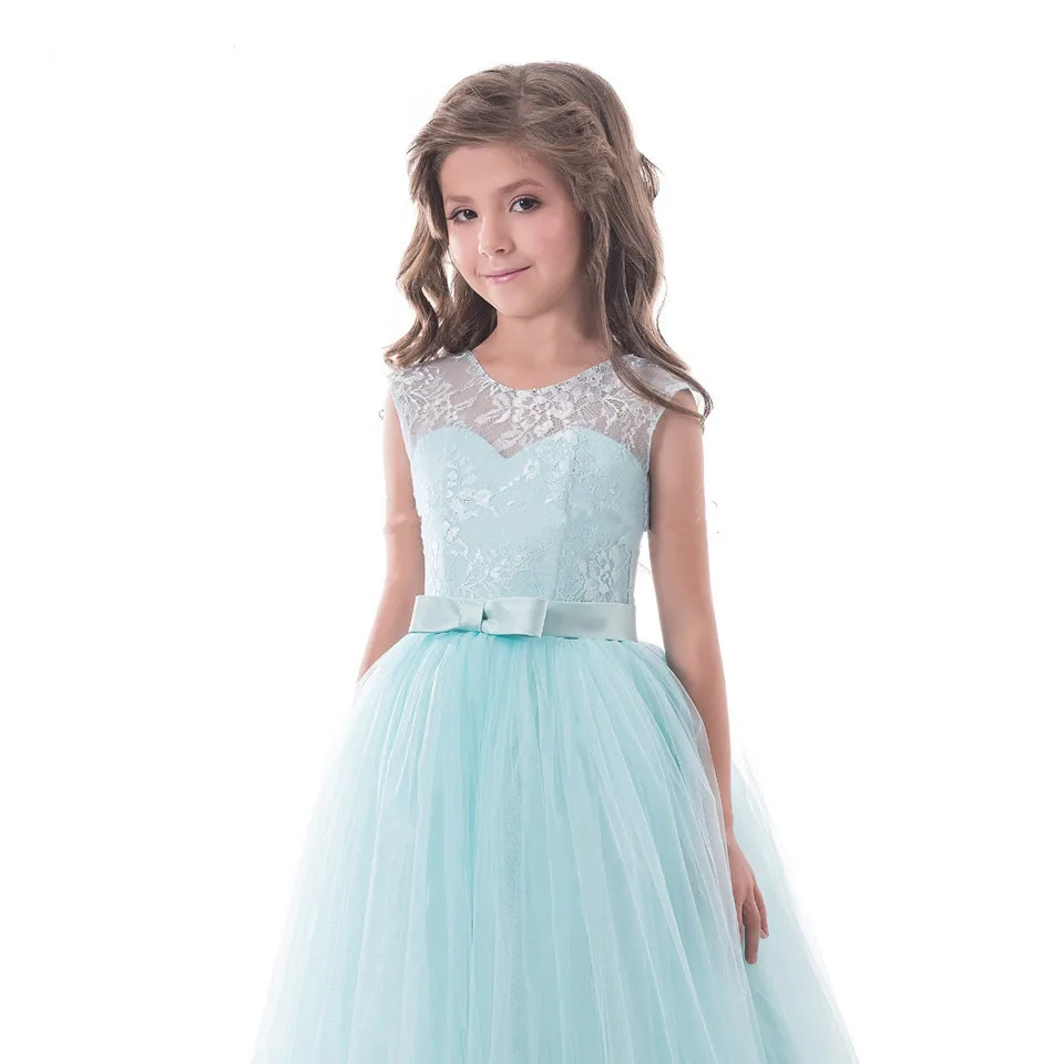 2017 красивое платье с цветочным узором для девочек бальное кружевное фатиновое