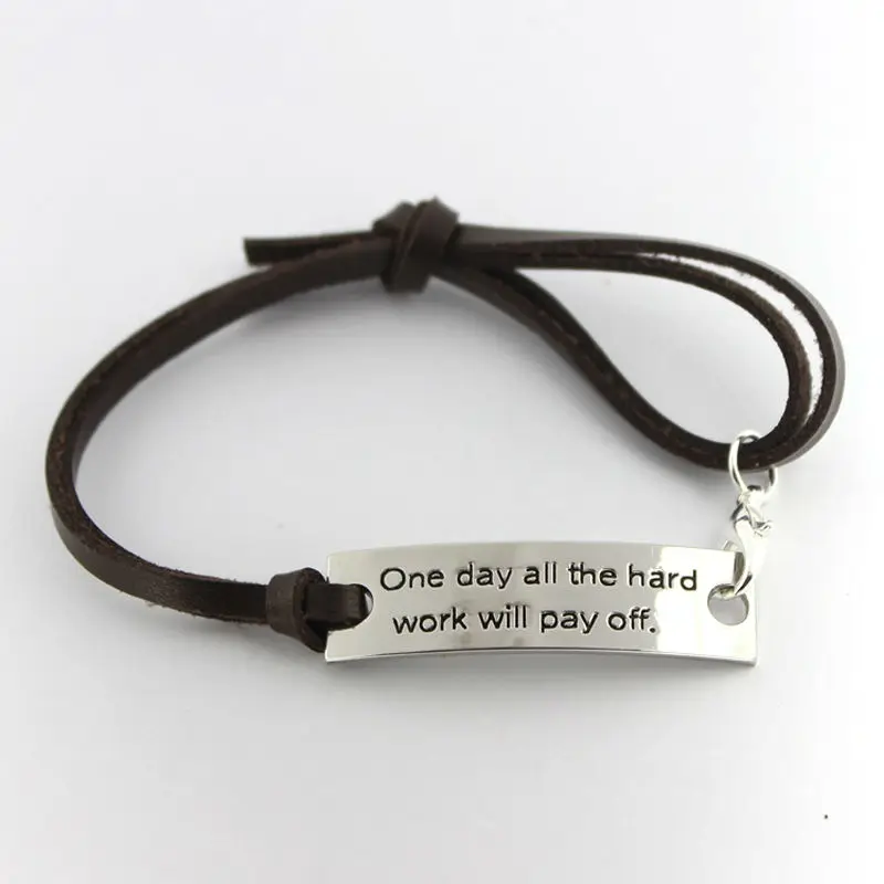 Женский/мужской кожаный браслет коричневый из сплава подарочные украшения 2017 |