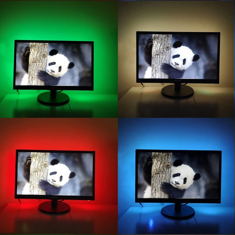 DC 5V светодиодный полосы USB светильник 3525 RGB 24key лента Гибкая неоновая лампа ТВ фон