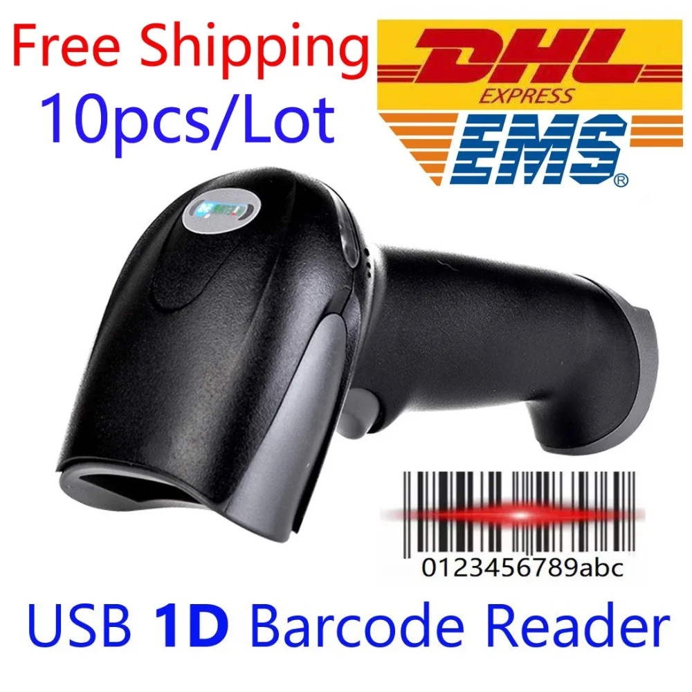 Nexan 10 шт./лот DHL EMS Бесплатная доставка USB 1D сканер штрих кода считыватель для iOS Android