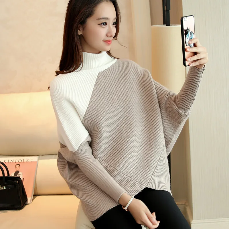 Осенняя Женская одежда новинка 2016 корейский свитер женский свободный с большим